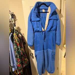 Free People Riviera Blue Fleece Jumpsuit 🔥